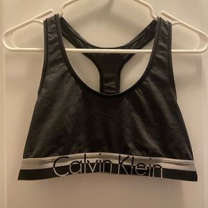 Gray Calvin Klein sports bra